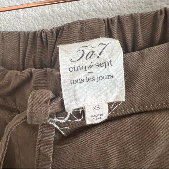 5a7 Cinq a sept tous les jours Green Elastic Waist Casual Pants XS - Picture 4 of 8